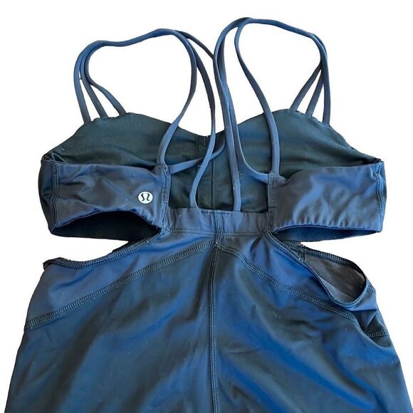 Lululemon Exquisite Tank II Black Mesh Cut Outs Strappy Luxtreme Sz 4 RARE - Picture 6 of 7